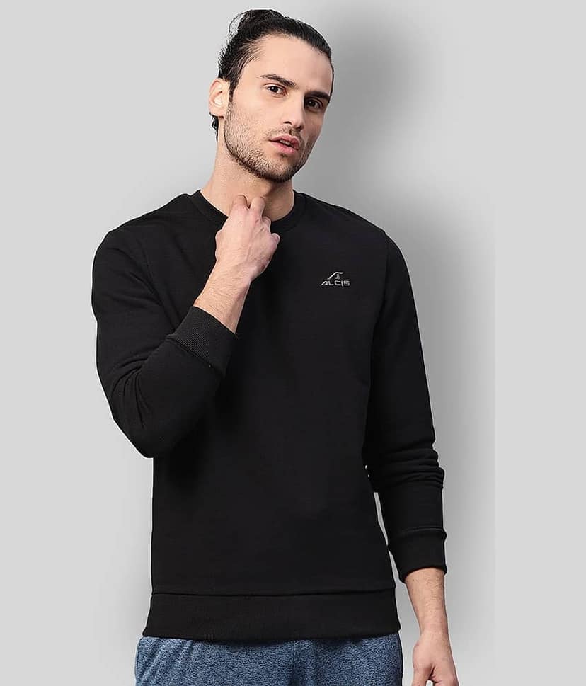 Alcis - Black Cotton Men's Running Sweatshirt ( Pack of 1 )