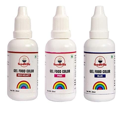 foodfrillz Red Velvet, Pink & Blue Food Gel Colors, Set of 3 Finest colour for Cake,cookies,Ice Creams,Sweets view 7