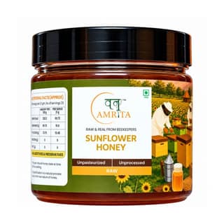 OneAmrita Sunflower Honey - Raw & Unprocessed (250 g) - 250 gm - 1 Jar