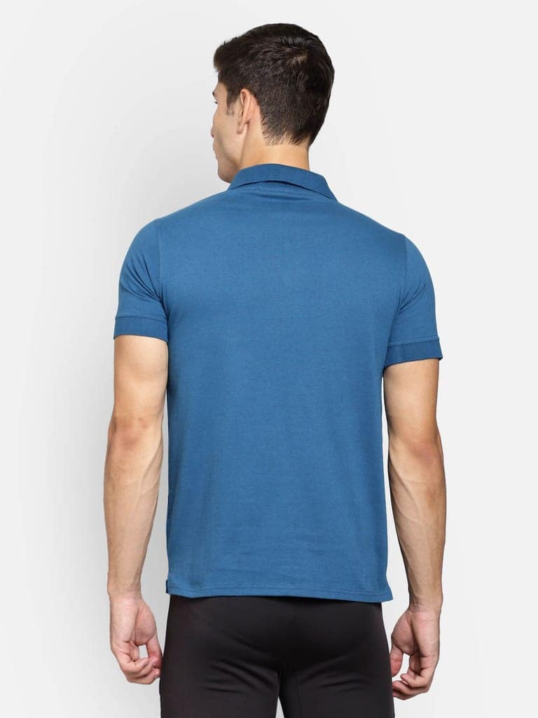Ascon Polo Neck Cotton Rich Half Sleeve Solid Regular fit Cottonpoly T-shirt for Men Comfortable soft Breathable Fabric Stretchable for Everyday Use Ideal for Casual wear and officewear view 4