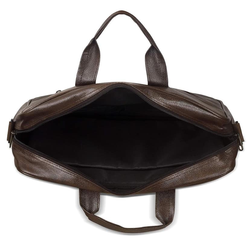 LOREM Tan Color Faux Leather 10L Laptop Messenger Bag For Men & Women BG09 view 6