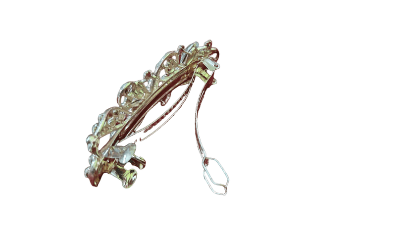 Crystal Flower Hair Barrette Clip view 3