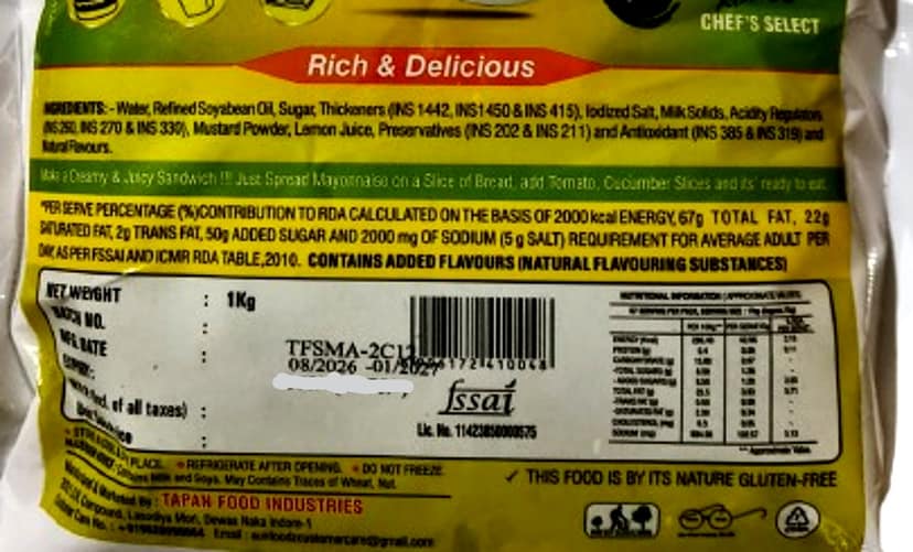Sunfoodz Special Eggless Mayonnaise 1Kg view 2
