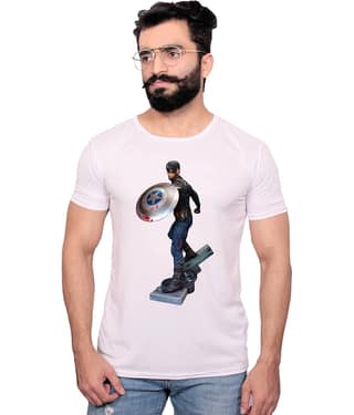 Nityanand Enterprises White Cotton Blend T-Shirt