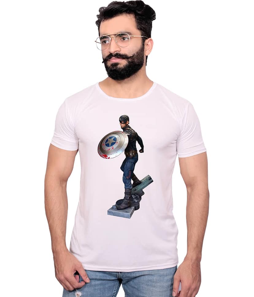 Nityanand Enterprises White Cotton Blend T-Shirt