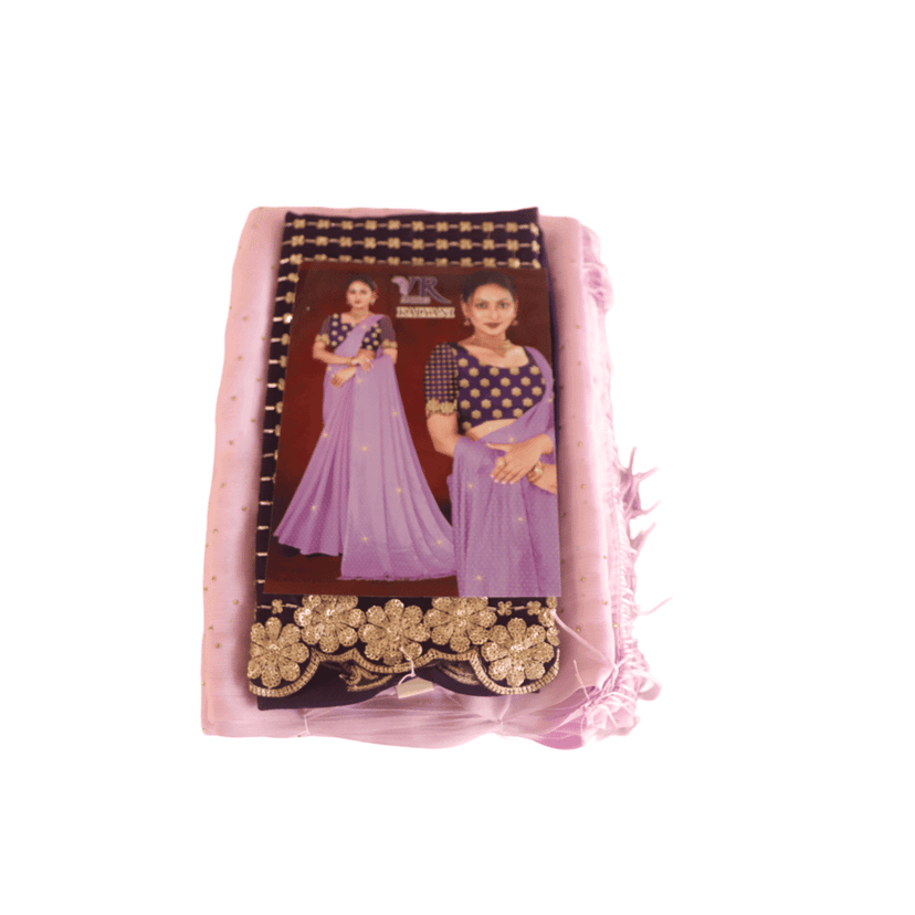 Georgette Saree With Heavy Embroidery Work Blouse view 3