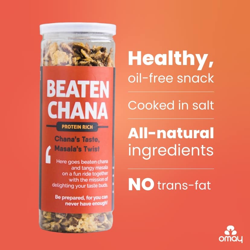 Omay Foods Roasted Chana Jor, 130 gm Jar (Pack of 4) view 2