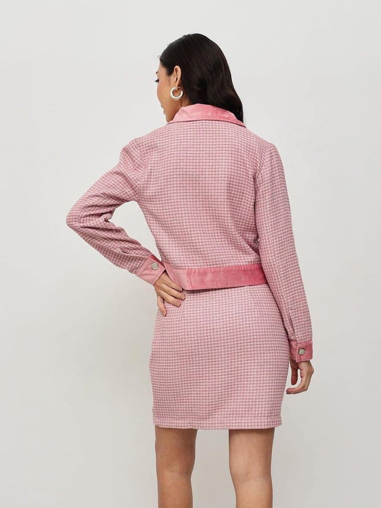 Chic Pink Houndstooth Set view 5