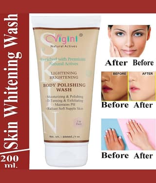 Vigini Skin Whitening Soap,Skin Whitening Cream Tablet Skin Whitening Serum use with Wash Face Wash + Scrub 200 mL