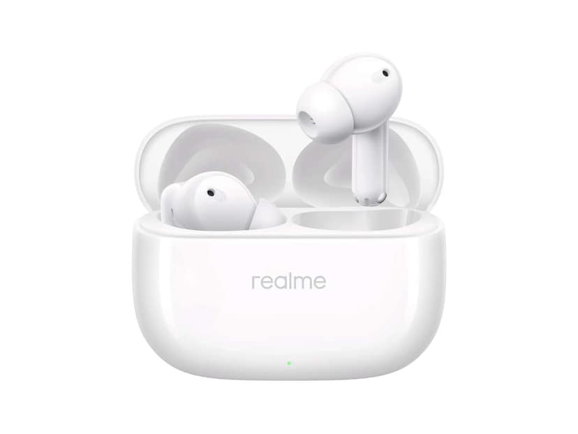 Realme TechLife Earbuds T310 Truly Wireless in Ear Earbuds with 46dB Hybrid ANC, 360 Spatial Audio, 12.4mm Dynamic Bass Driver, Upto 40Hrs Battery - Agile White