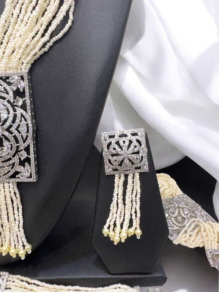 Belt Set With CZ Stones and Pearls - Signature Collection By Amit Chauhan And Sons view 2