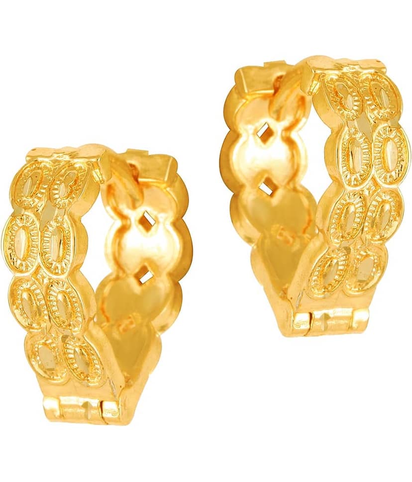 VIVASTRI Golden Clip-Ons Earrings ( Pack of 1 )