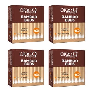 Orgaq Organicky Natural Bamboo Ear Buds 80 Steam Multipurpose Double Tip Cotton Swabs with Sustainable Bamboo | Eco Friendly
