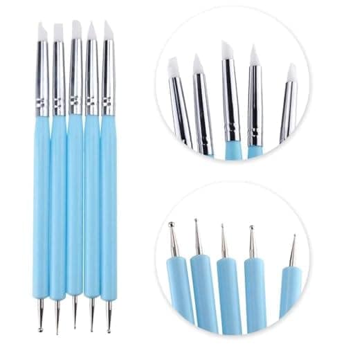 Levin 5 X 2 Way Ball Styluses Dotting Tool Silicone Color Shaper Brushes Pen for Polymer Clay Pottery Modeling Sculpture Nail Art view 2
