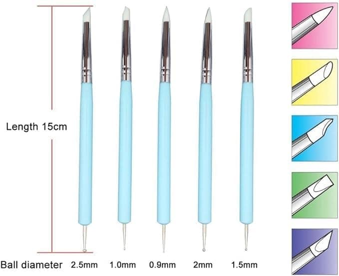 Levin 5 X 2 Way Ball Styluses Dotting Tool Silicone Color Shaper Brushes Pen for Polymer Clay Pottery Modeling Sculpture Nail Art view 3