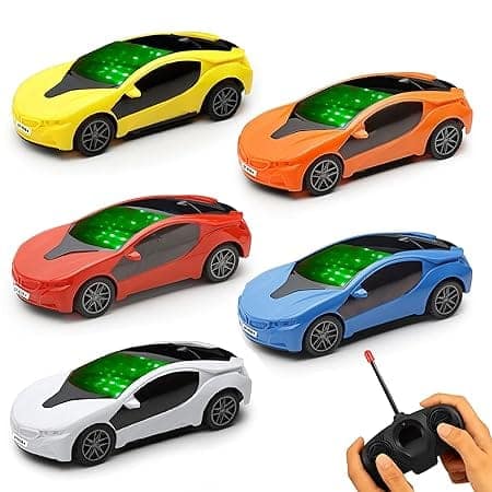 Gooyo 6328-4 Battery Operated 3D Lights Remote Control High Speed Racing Car Toy for Kids