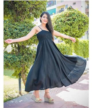 ZAMAISHA Women Rayon Fit & Flare Dress ( Black )