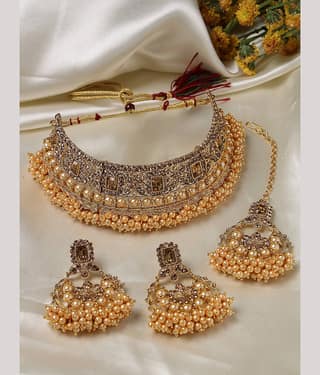 Sukkhi Gold Alloy Necklace Set ( Pack of 1 )