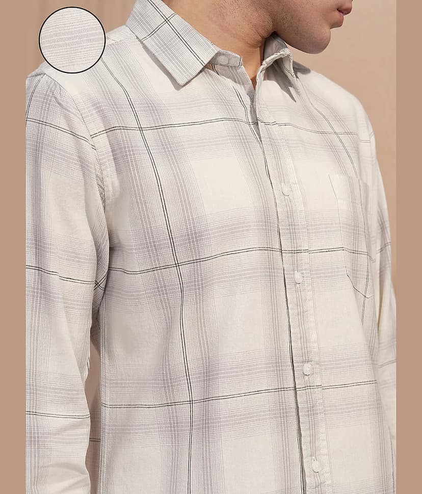 Highlander Cotton Blend Regular Fit Checks Full Sleeves Men's Casual Shirt - Multicolor ( Pack of 1 ) view 5