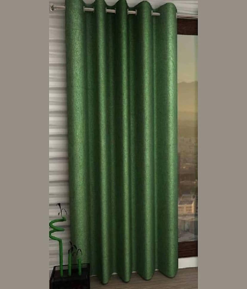 N2C Home Solid Semi-Transparent Eyelet Curtain 5 ft ( Pack of 1 ) - Green