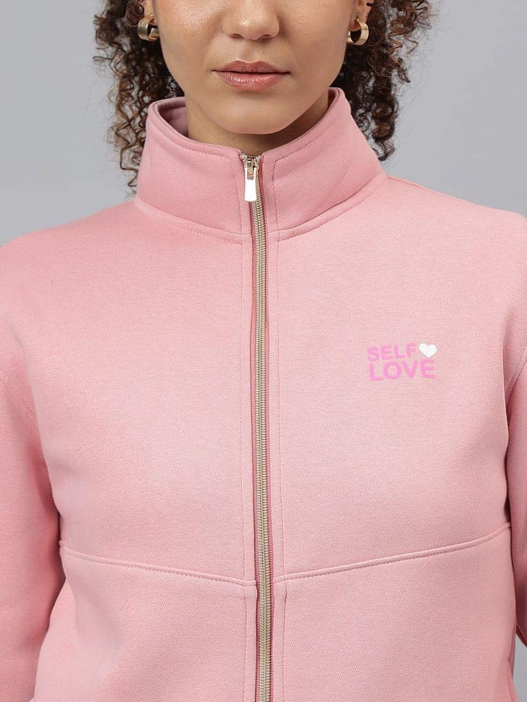 Richlook Women Pink Full Zipper Sweatshirt view 10