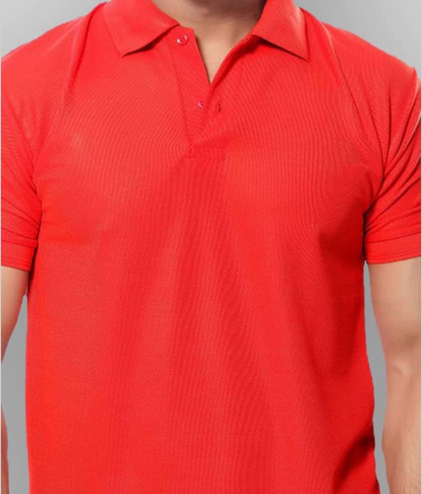 in365 Pack of 1 Cotton Blend Regular Fit Solid Half Sleeves Men's Polo T Shirt ( Turquoise ) view 2