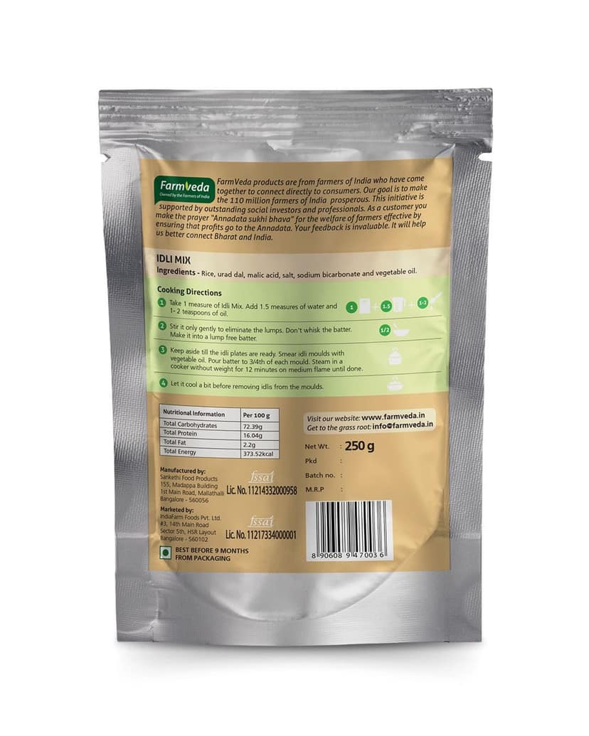 Farmveda Instant Idli Mix - 250g view 2