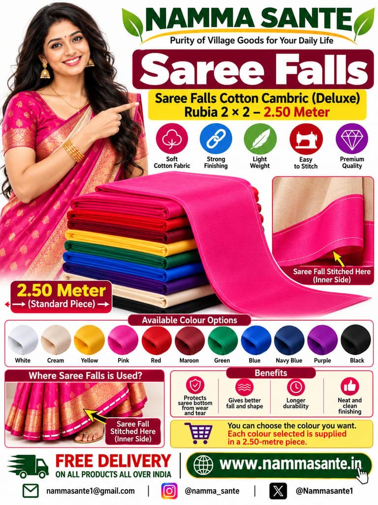 Saree Falls Cotton Cambric(Deluxe) Rubia2×2 2.50Meter Colour Code 501 to 599 view 8