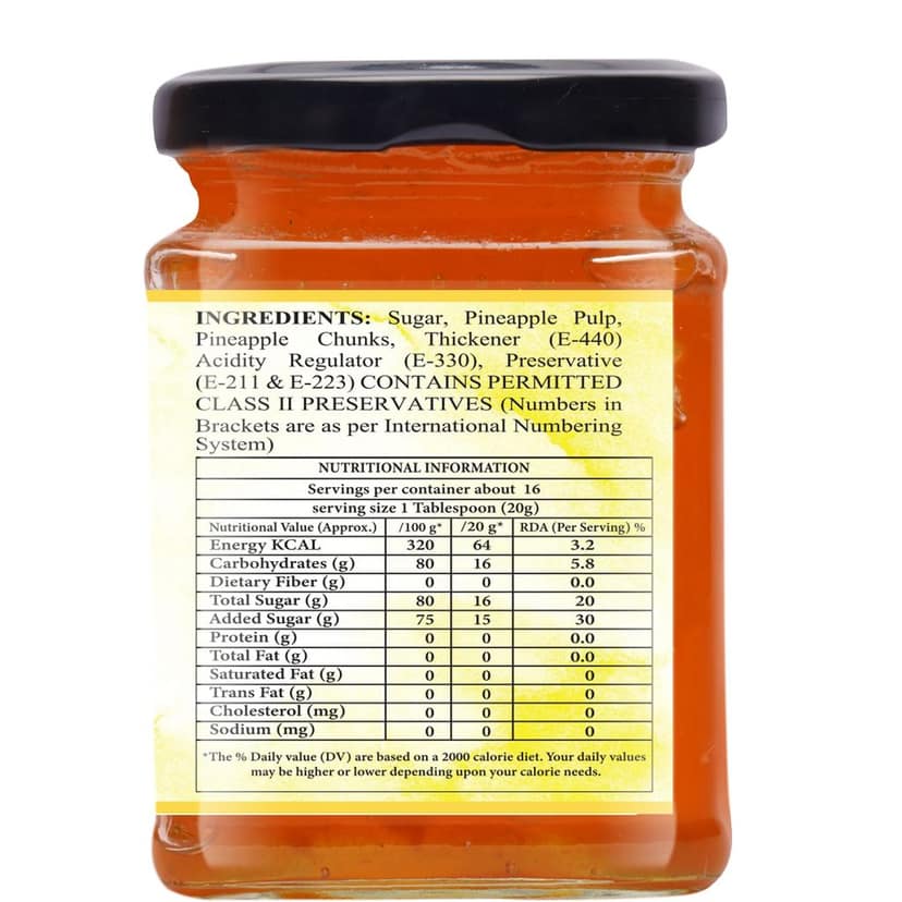 Organic Nation Pineapple Conserve | No Preservatives | Rich Fruit Spread | Sugar Free | 100% Pure Natural |No Added Flavours | 340g view 6