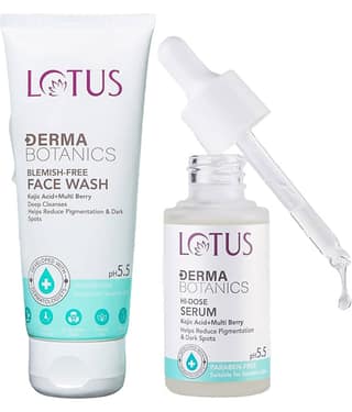 Lotus DermaBotanics Blemish Free Facewash 100gm + DermaBotanics Hi-Dose Serum 28ml (Pack of 2)