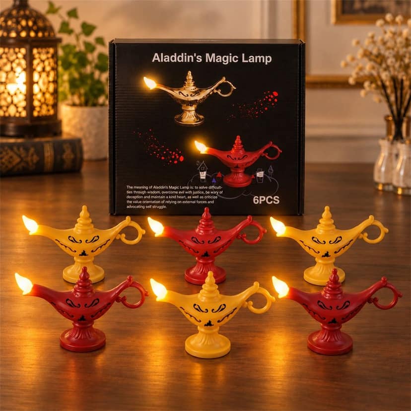 Decorative Magic Lamp LED Lights for Diwali and Home Table Decor (6 Pc Set)