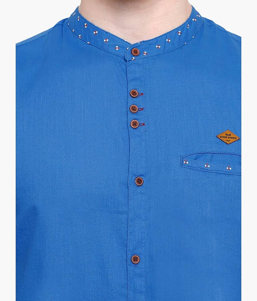 Kuons Avenue - Blue Linen Slim Fit Men's Casual Shirt ( Pack of 1 ) view 2