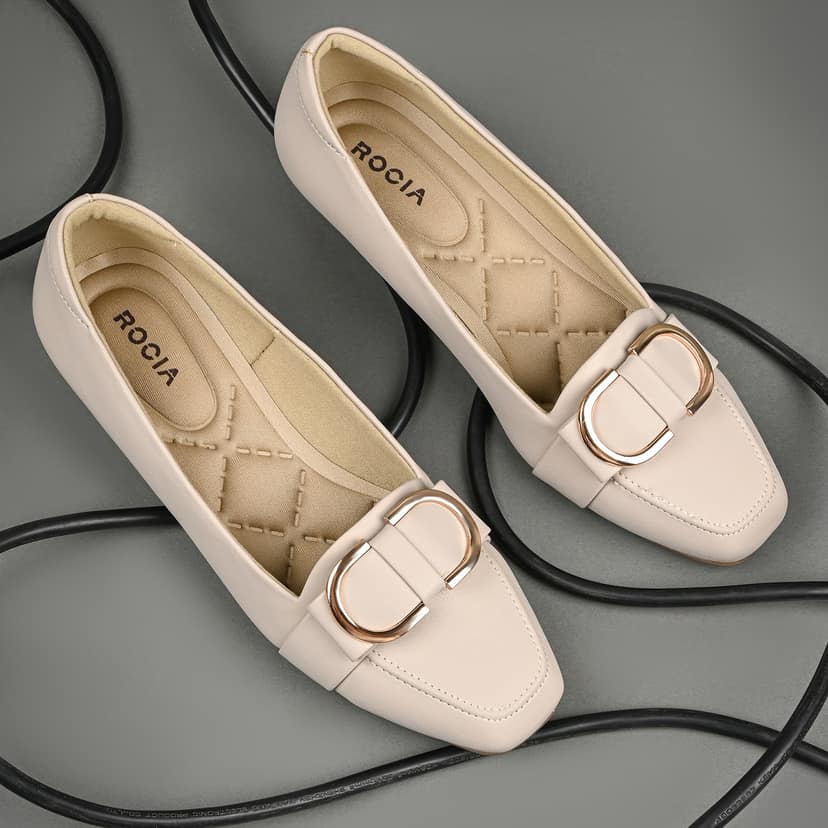 Grey Women Square Toe Buckled Work Wear Pumps