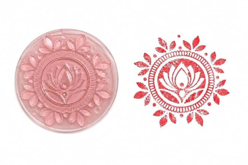 Lotus Mehndi Design Stamp Easy Hand Printing Tool for Beginners and Artists