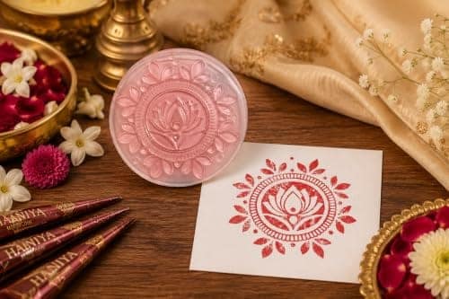 Lotus Mehndi Design Stamp Easy Hand Printing Tool for Beginners and Artists view 3