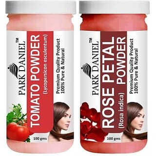 PARK DANIEL Premium Tomato Powder & Rose Petal Powder Combo Pack of 2 Jars of 100 gms(200 gms) (200 g)