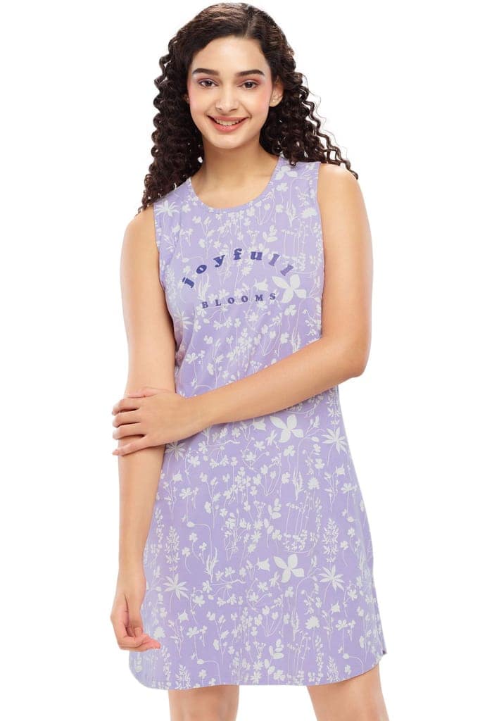 ZEYO Women Cotton Night Dress Pink Floral Print Short Nighty view 5