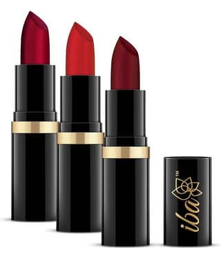 Iba Pure Lips Moisturizing A65 Ruby Touch, A62 Pure Red & A72 Maroon Burst, 4g,Lipstick Combo