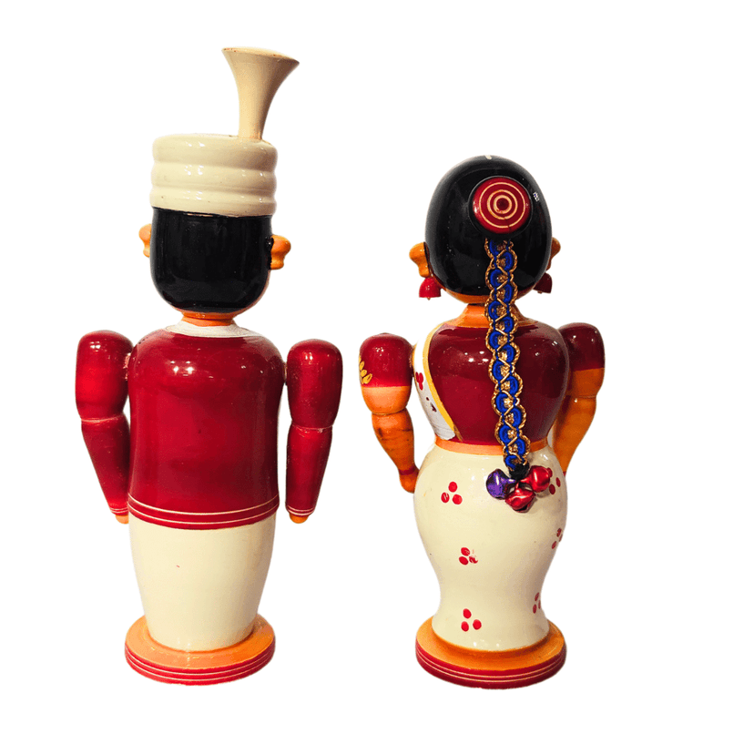 Wooden Bride and Groom Showpiece Dolls view 2