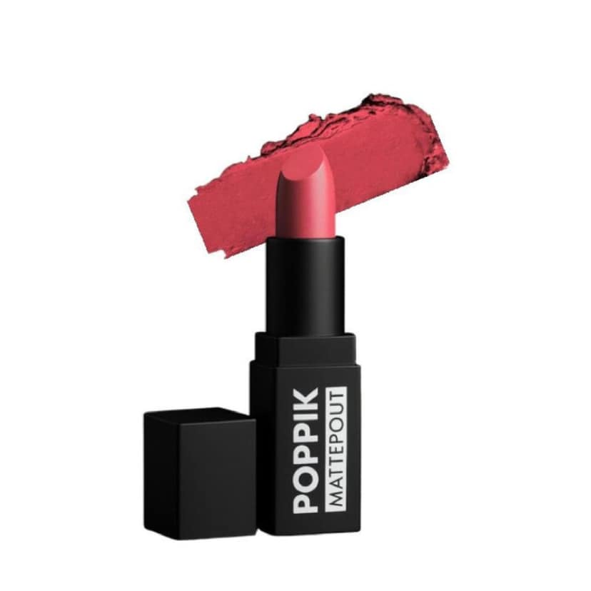 POPPIK Bullet Matte Lipstick for Women | Creamy Matte, Long Lasting Lip Color | High Coverage, Soft & Comfortable Formula | Daily Use Lip Makeup | Ideal for Casual Outings, Wedding, Gift | 3.8gm