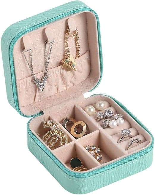 Jewelry Travel Case Organizer, Portable Jewelry Storage Box for Rings, Earrings, Necklace & Bracelets view 3