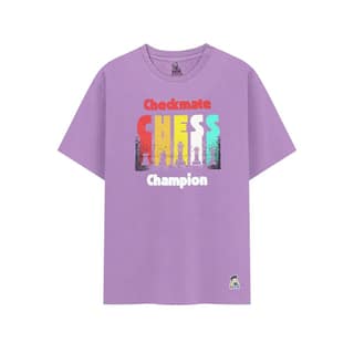 KUCHU Unisex Kids’ T-Shirt| Black Checkmate Digital Print | Soft Cotton-Modal Blend | Comfortable, Breathable & Stylish Casual Wear for Boys & Girls