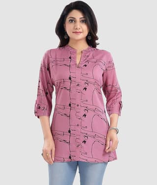 Meher Impex Women's Cotton Blend Tunic ( Mustard )
