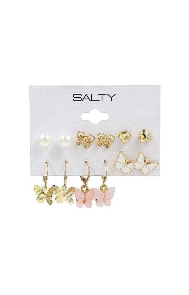 Set of 6 Butterfly Drop Earrings and Studs view 2