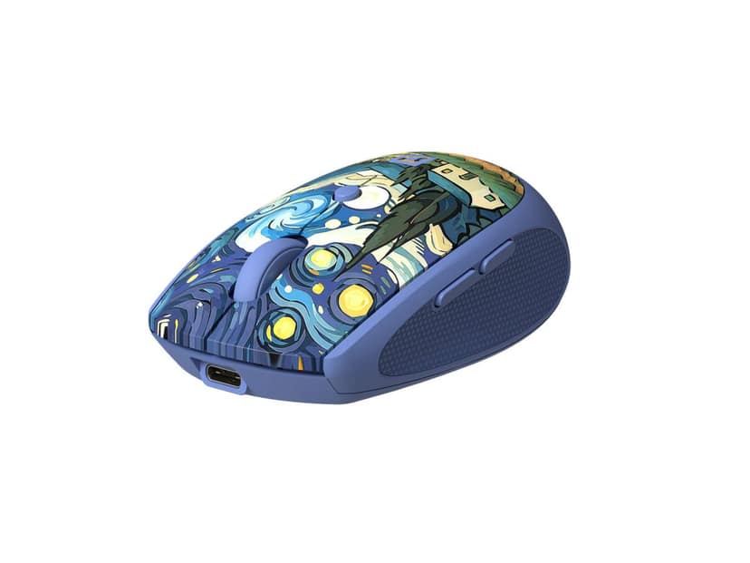 Portronics Toad III Plus Illustrated Top Surface, Multi-Device Pairing, Round & Flat Buttons, Dual Wireless Modes - Blue