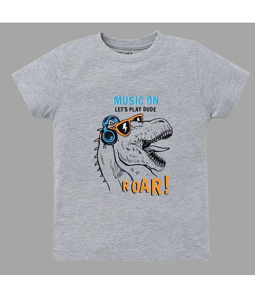 ETCHED DESIGN Pack of 1 Boys Cotton T-Shirt ( Multicolor ) view 5