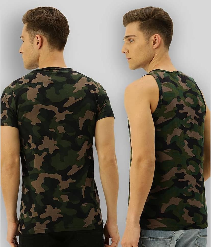Veirdo Pack of 2 Cotton Regular Fit Men's T-Shirt ( Multicolor ) view 2