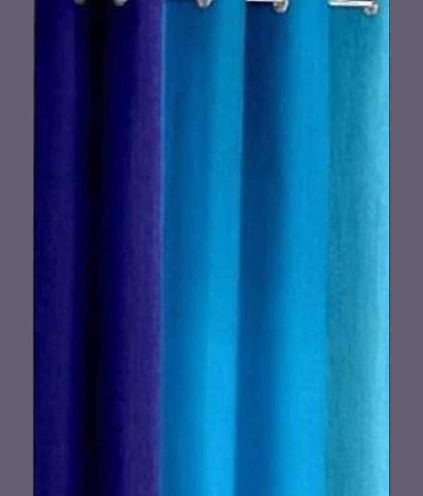 N2C Home Solid Semi-Transparent Eyelet Curtain 5 ft ( Pack of 1 ) - Teal view 2