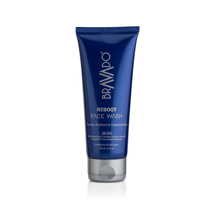 BRAVADO Reboot Face Wash | Reduces Dark Spots | for Normal, Dry & Sensitive Skin | Fight Acne & Pimples, Clears Dirt, Oil Control | Face Cleanser, Hydrating Facial Wash, Skin Cleanser | 100ml