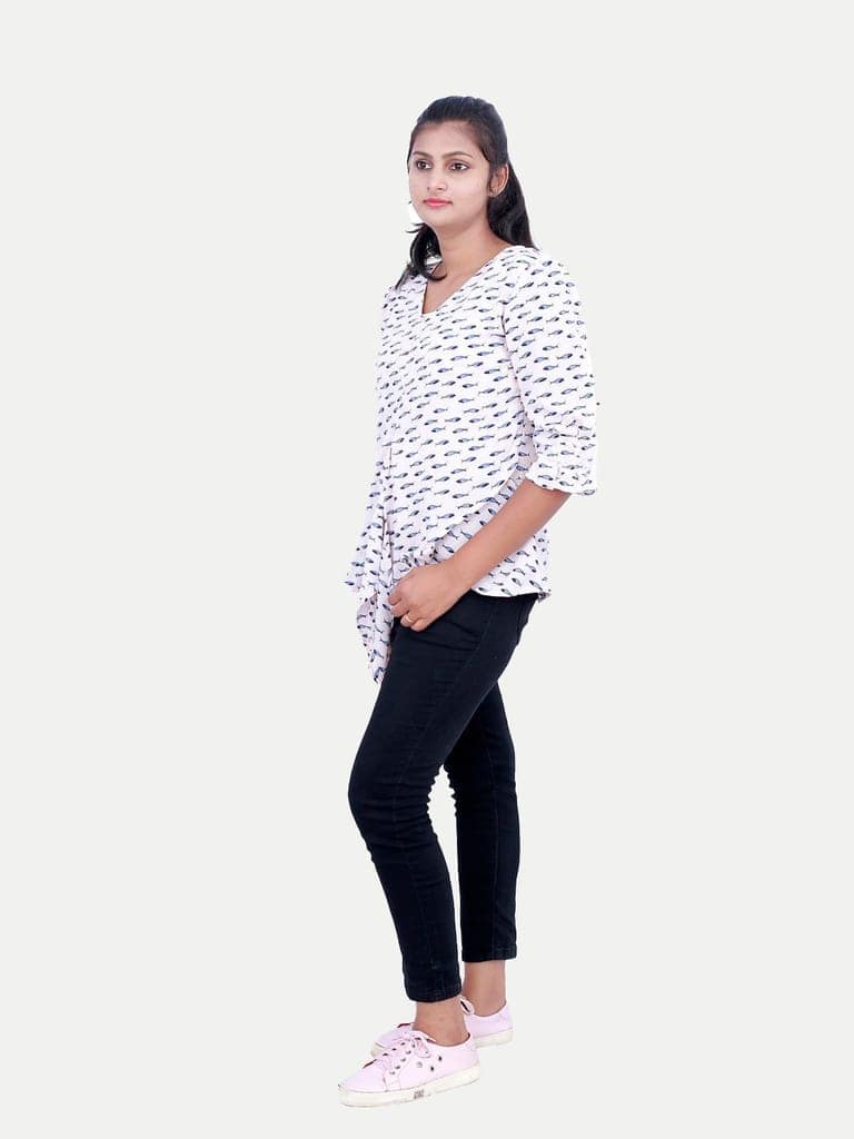 Women white Printed Blouse view 2